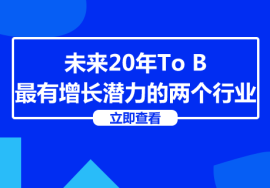 未来20年To B最有增长潜力的两个行业